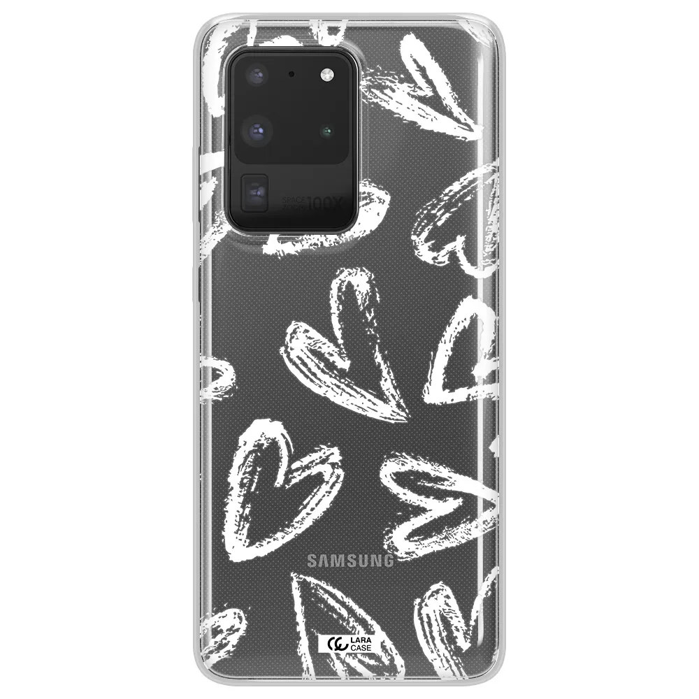 Chalk Hearts Samsung S20 Ultra Clear TPU Case