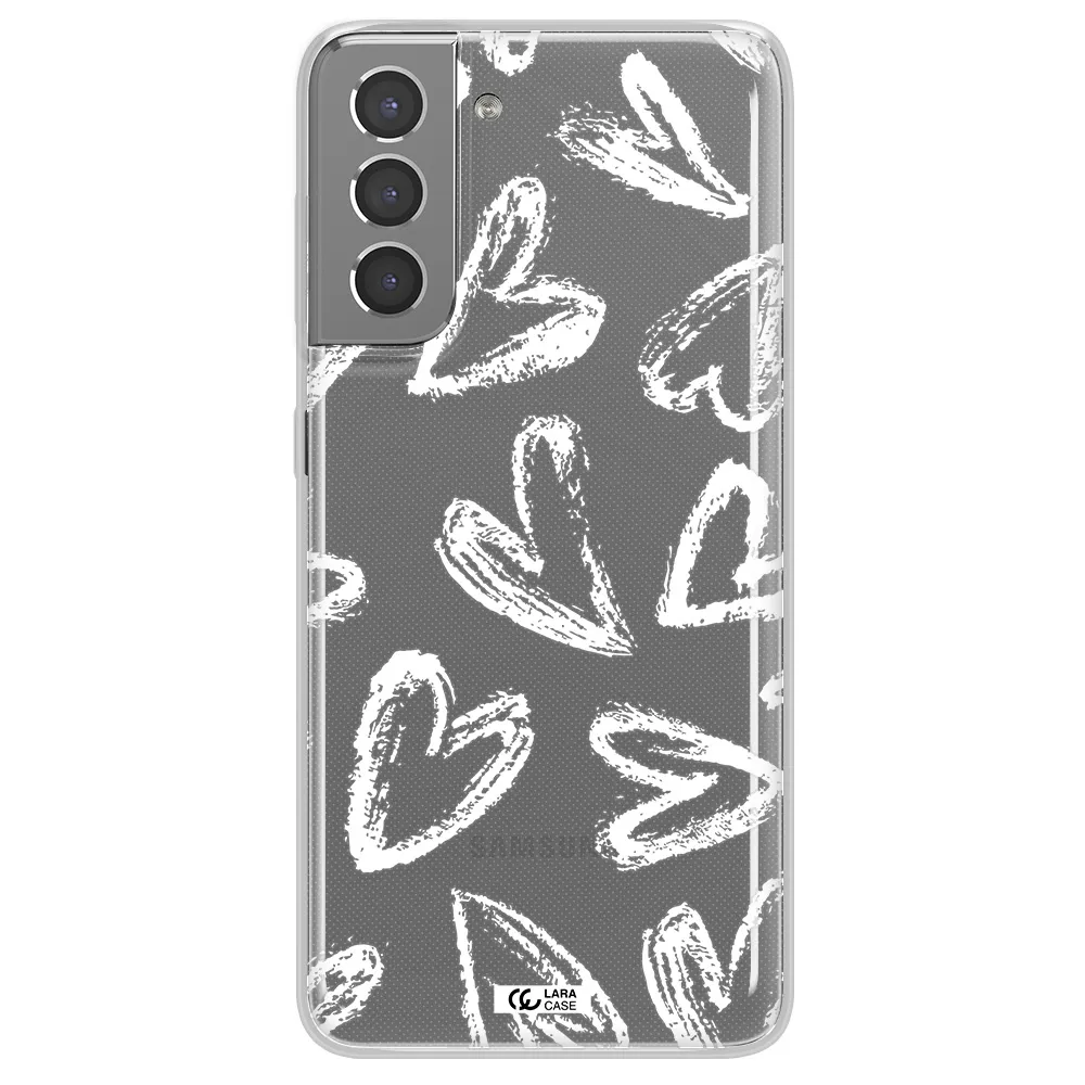 Chalk Hearts Samsung S21 Clear TPU Case