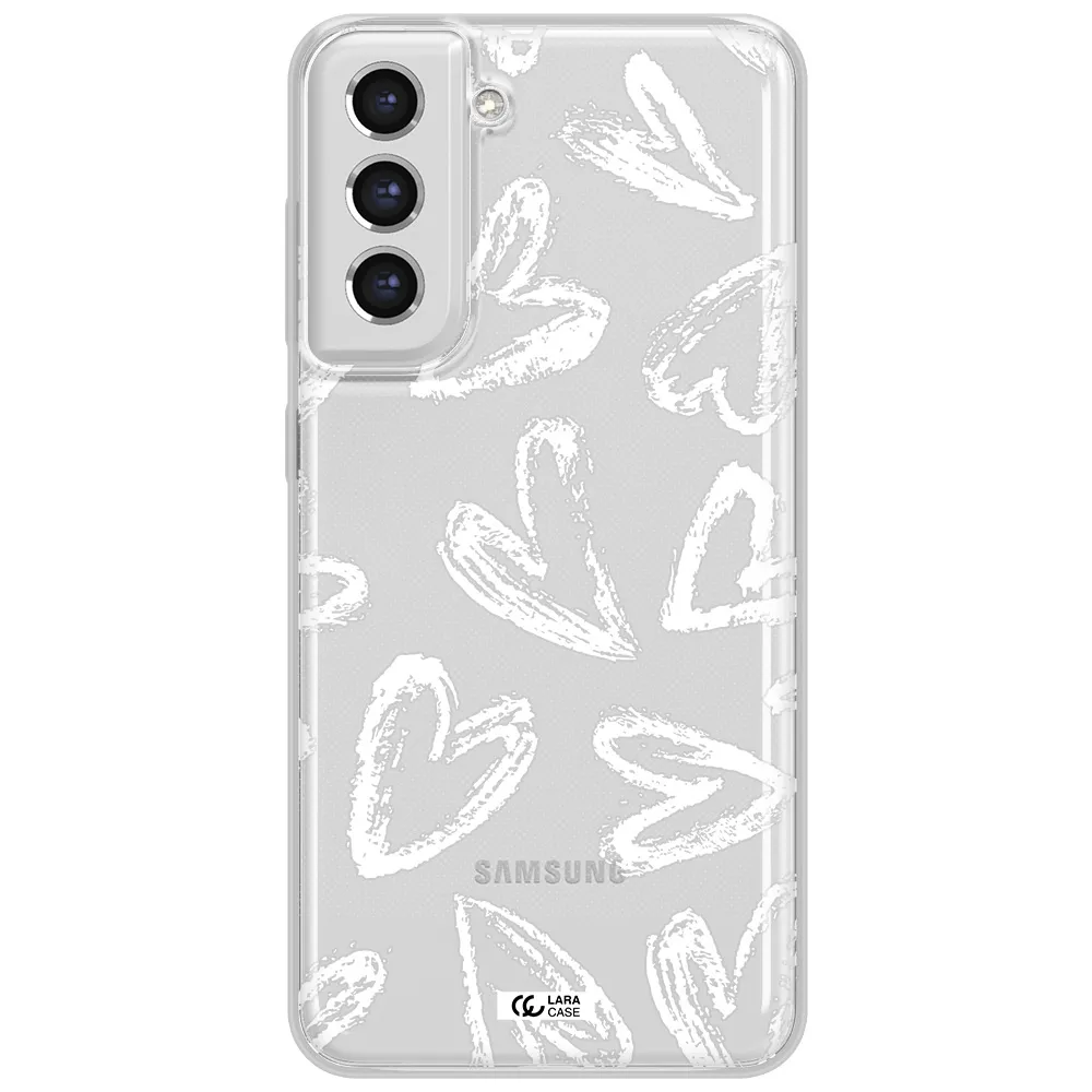 Chalk Hearts Samsung S21 Fe Clear Tpu Case