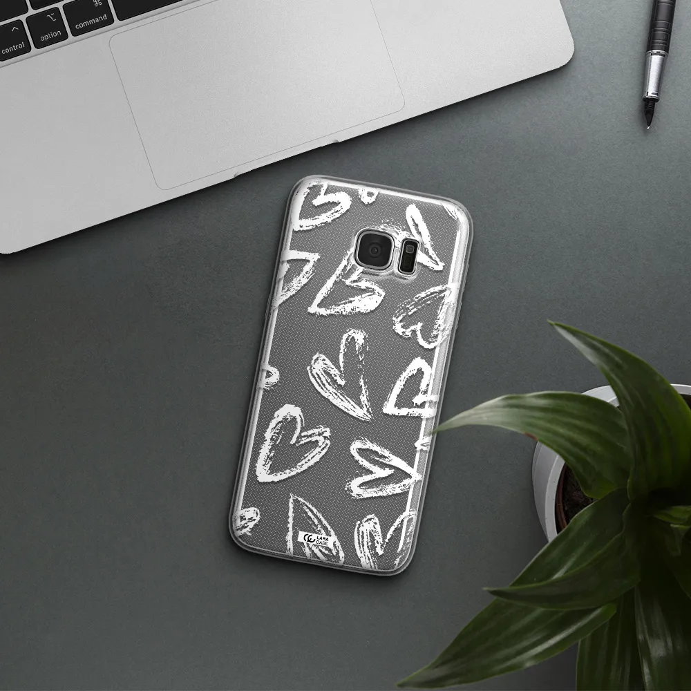 Chalk Hearts Samsung S7 Edge Clear TPU Case