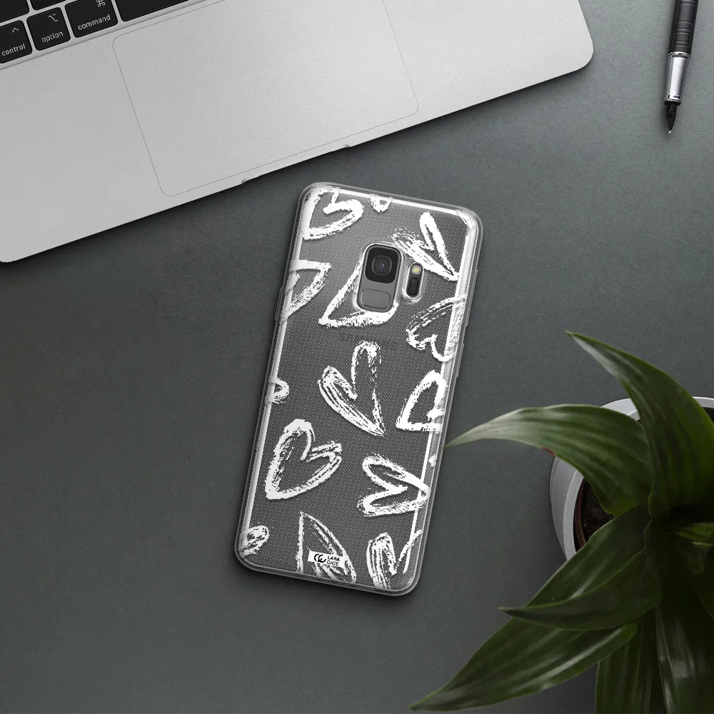 Chalk Hearts Samsung S9 Clear TPU Case