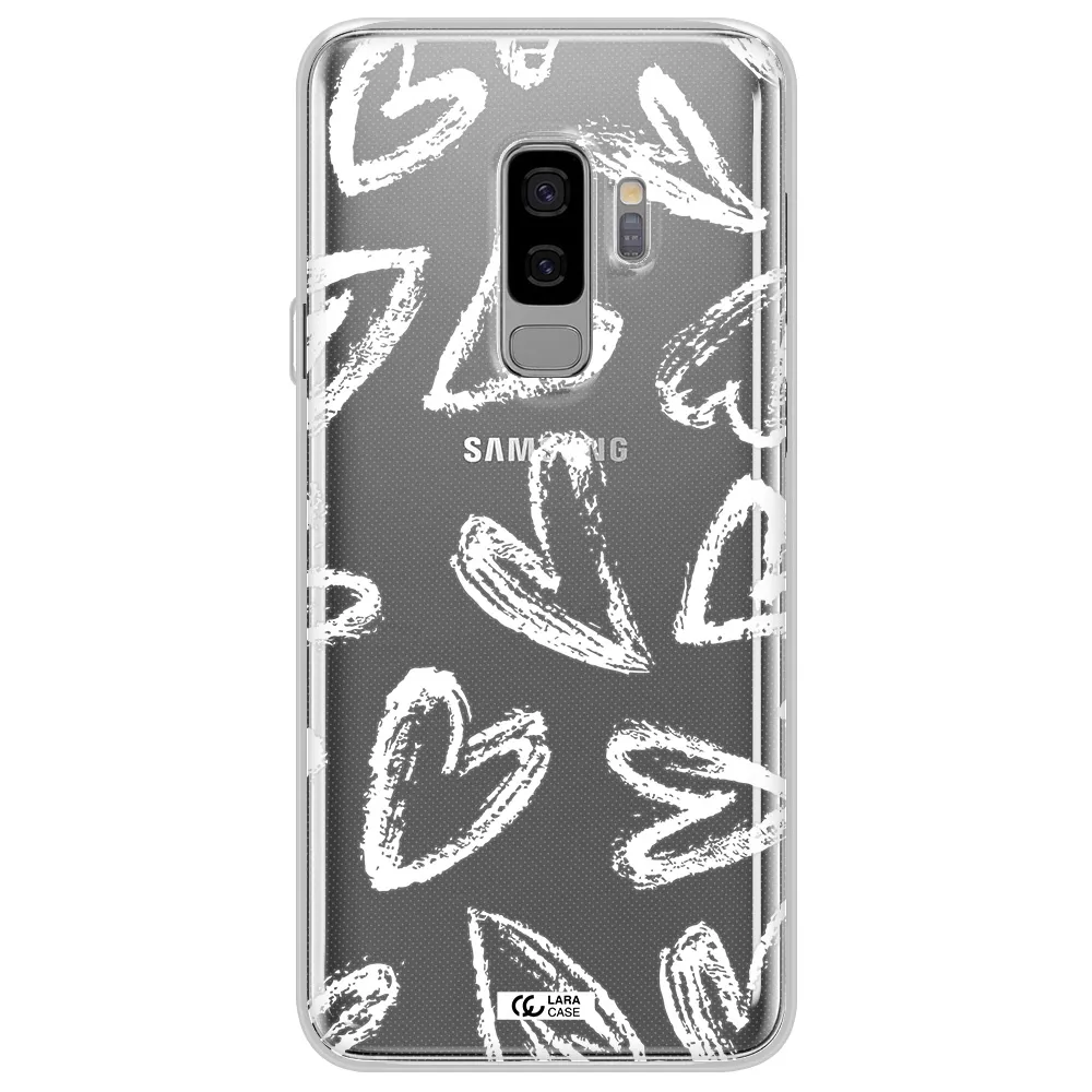 Chalk Hearts Samsung S9 Plus Clear TPU Case