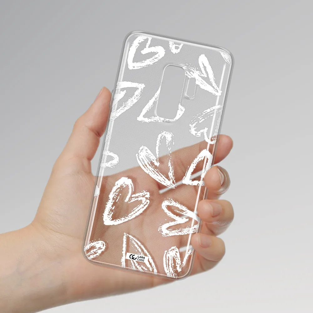 Chalk Hearts Samsung S9 Plus Clear TPU Case