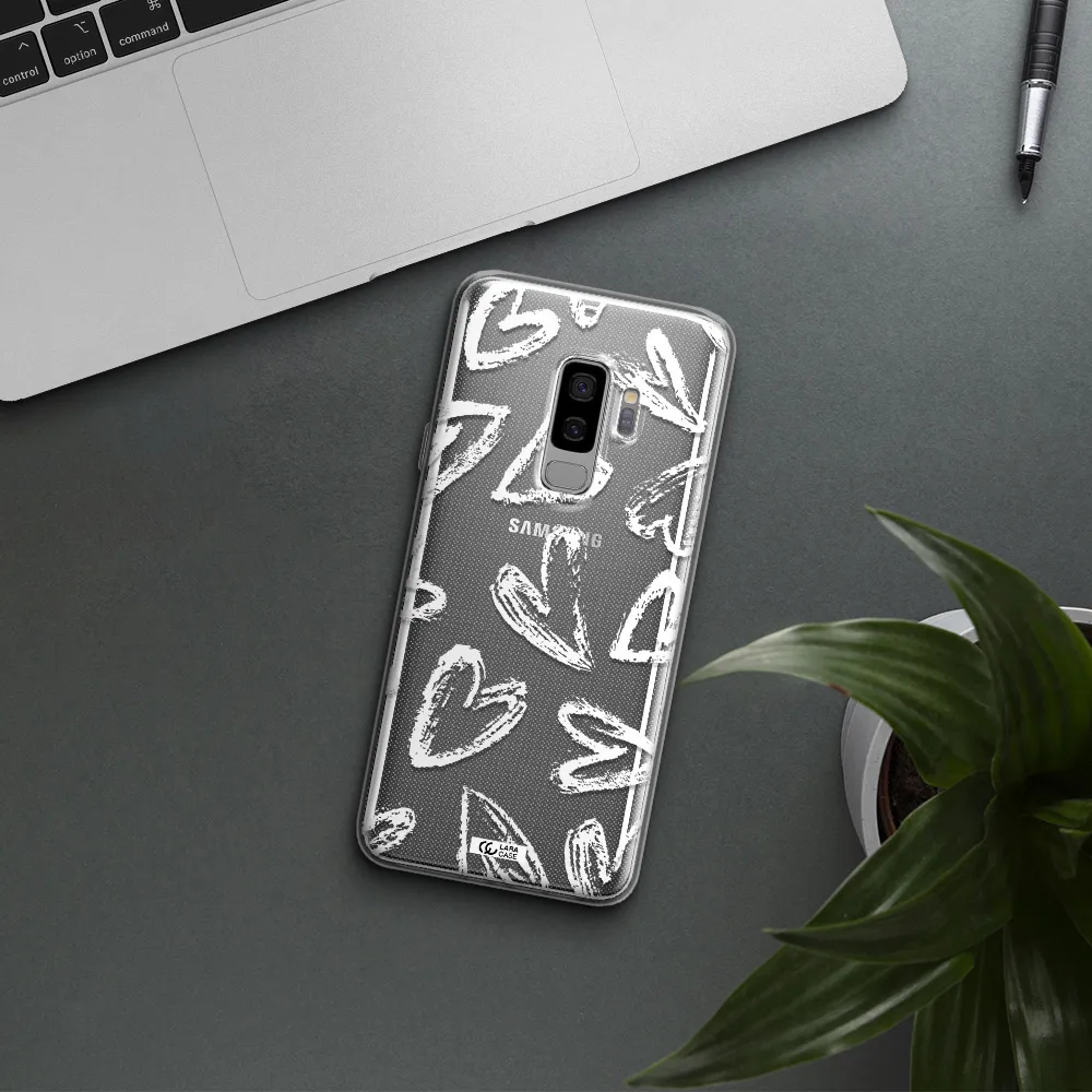 Chalk Hearts Samsung S9 Plus Clear TPU Case