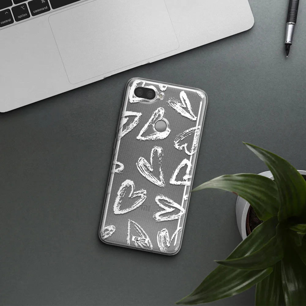 Chalk Hearts Xiaomi Mi 8 Lite Clear TPU Case