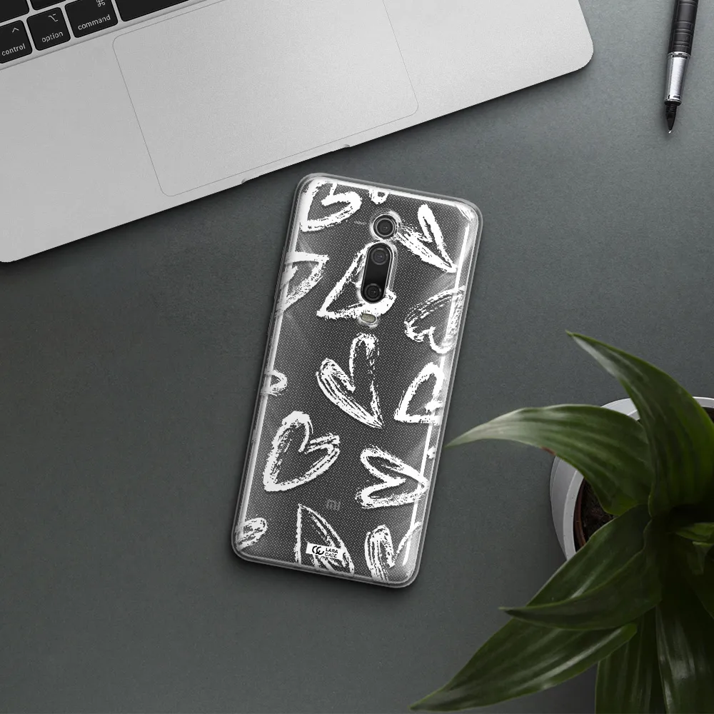 Chalk Hearts Xiaomi Mi 9T Clear TPU Case