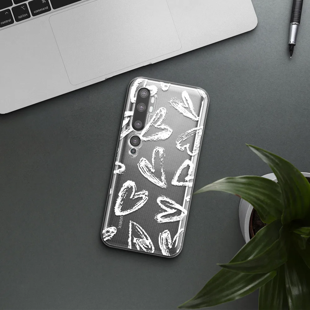 Chalk Hearts Xiaomi Mi Note 10 Clear TPU Case