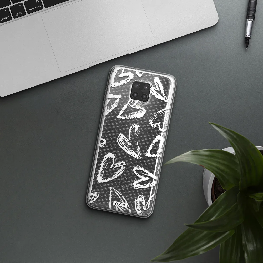 Chalk Hearts Xiaomi Note 9 Pro Clear TPU Case