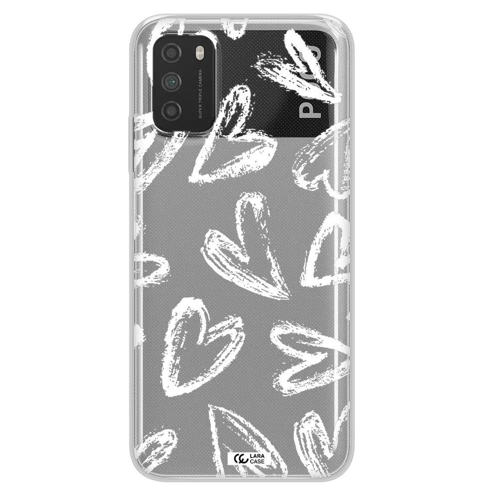 Chalk Hearts Xiaomi Poco M3 Clear TPU Case