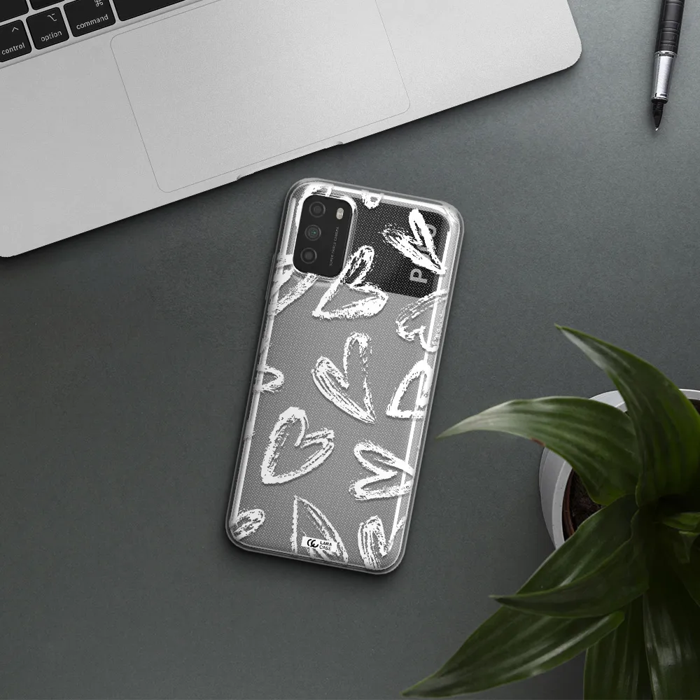 Chalk Hearts Xiaomi Poco M3 Clear TPU Case
