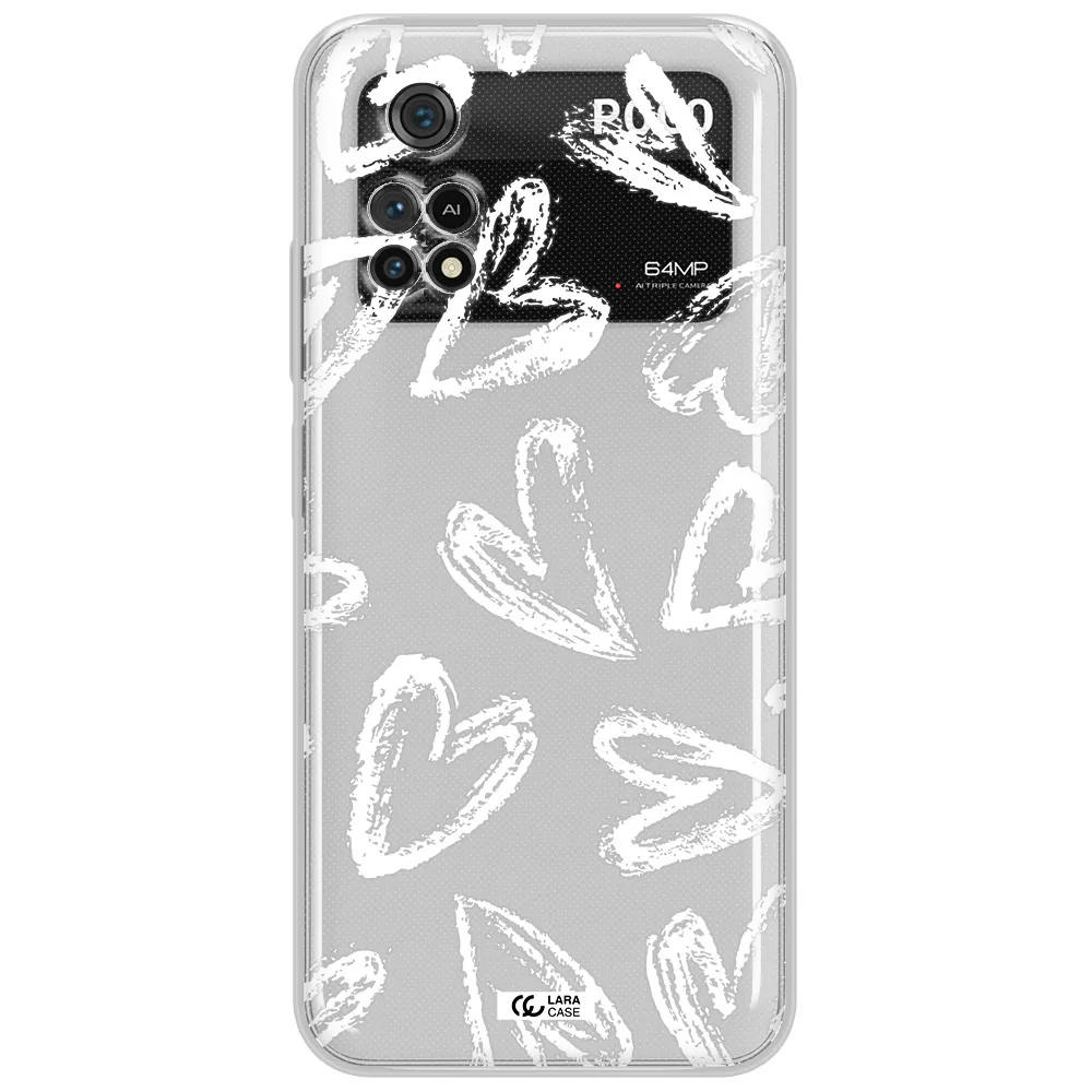 Chalk Hearts Xiaomi Poco M4 Pro 4G Clear Tpu Case