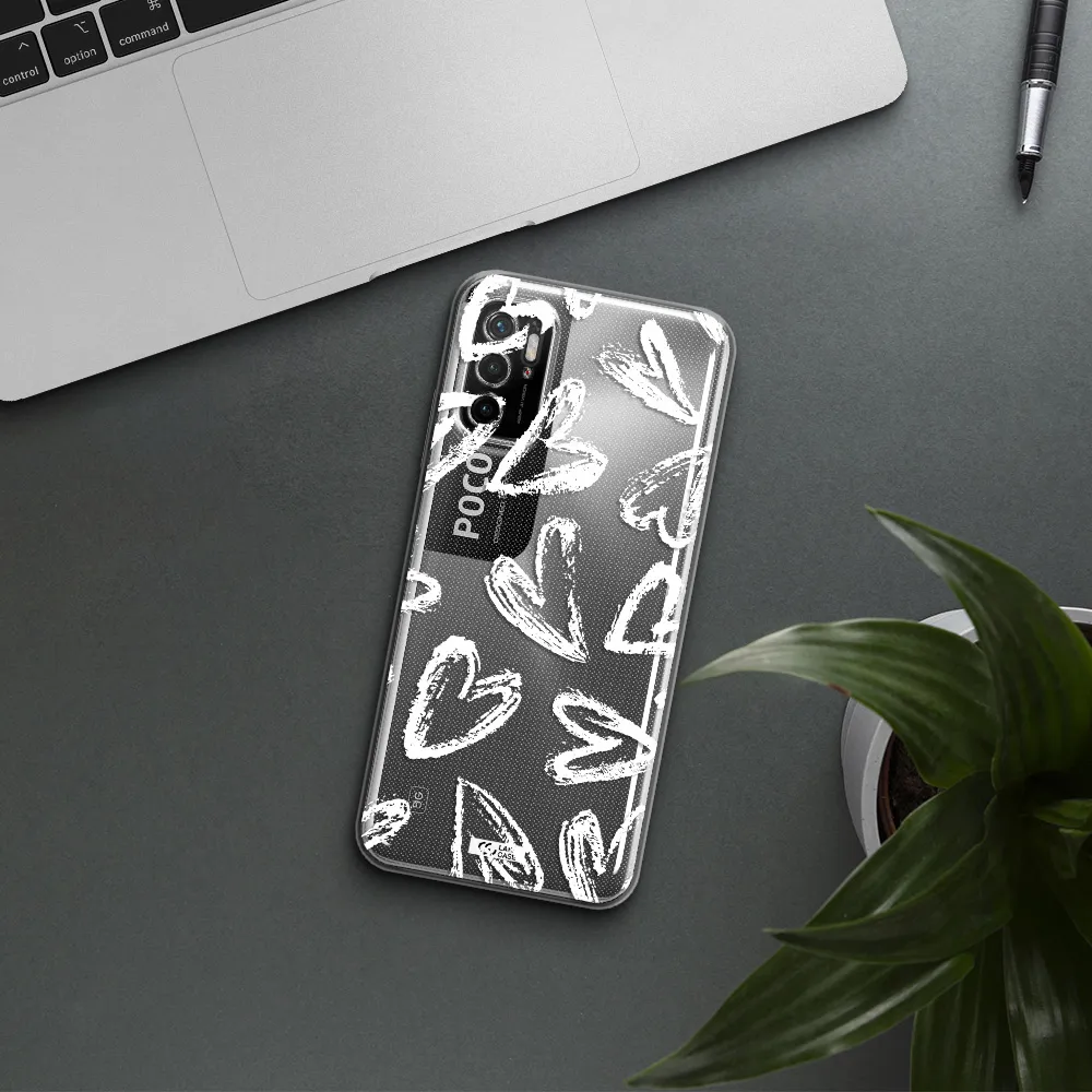 Chalk Hearts Xiaomi Poco M4 Pro 5G Clear Tpu Case