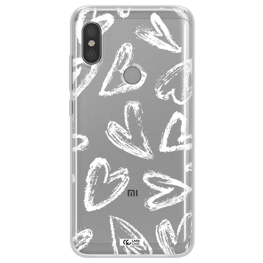 Chalk Hearts Xiaomi Redmi Note 6 Pro Clear TPU Case