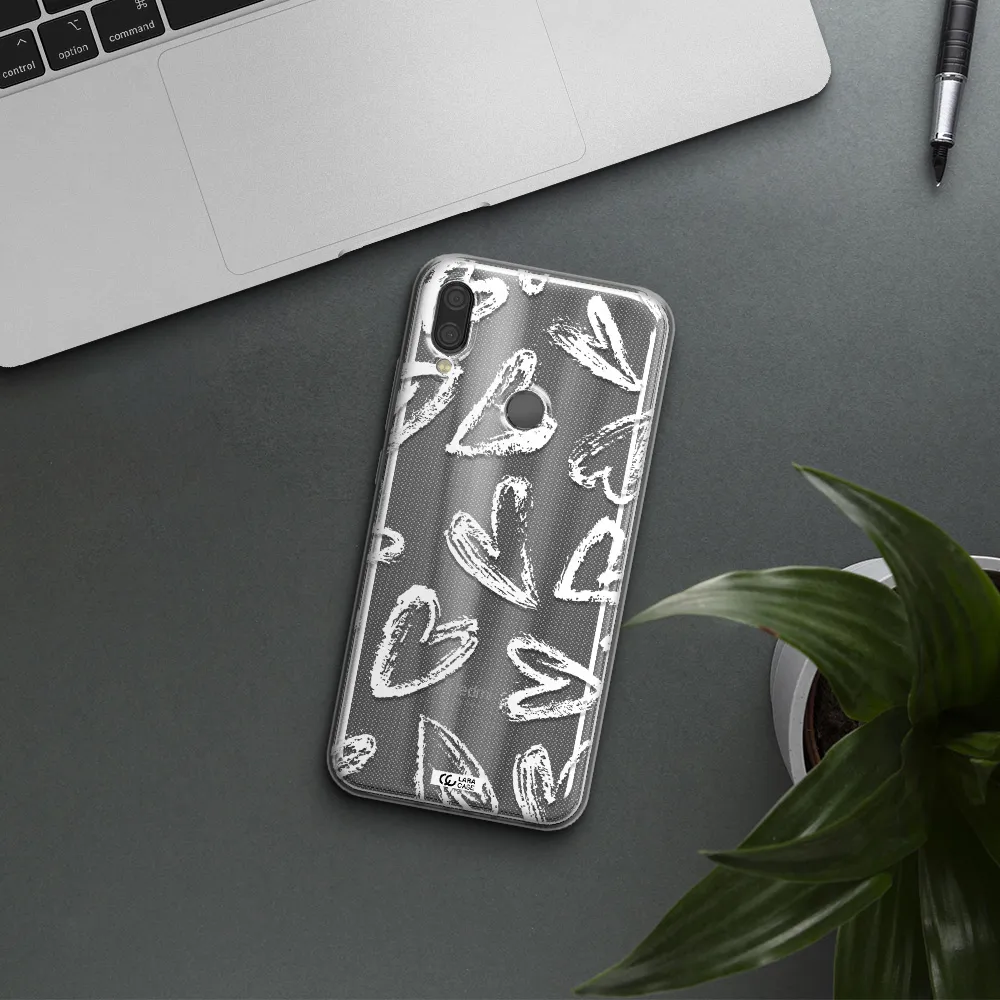 Chalk Hearts Xiaomi Redmi Note 7 Clear TPU Case