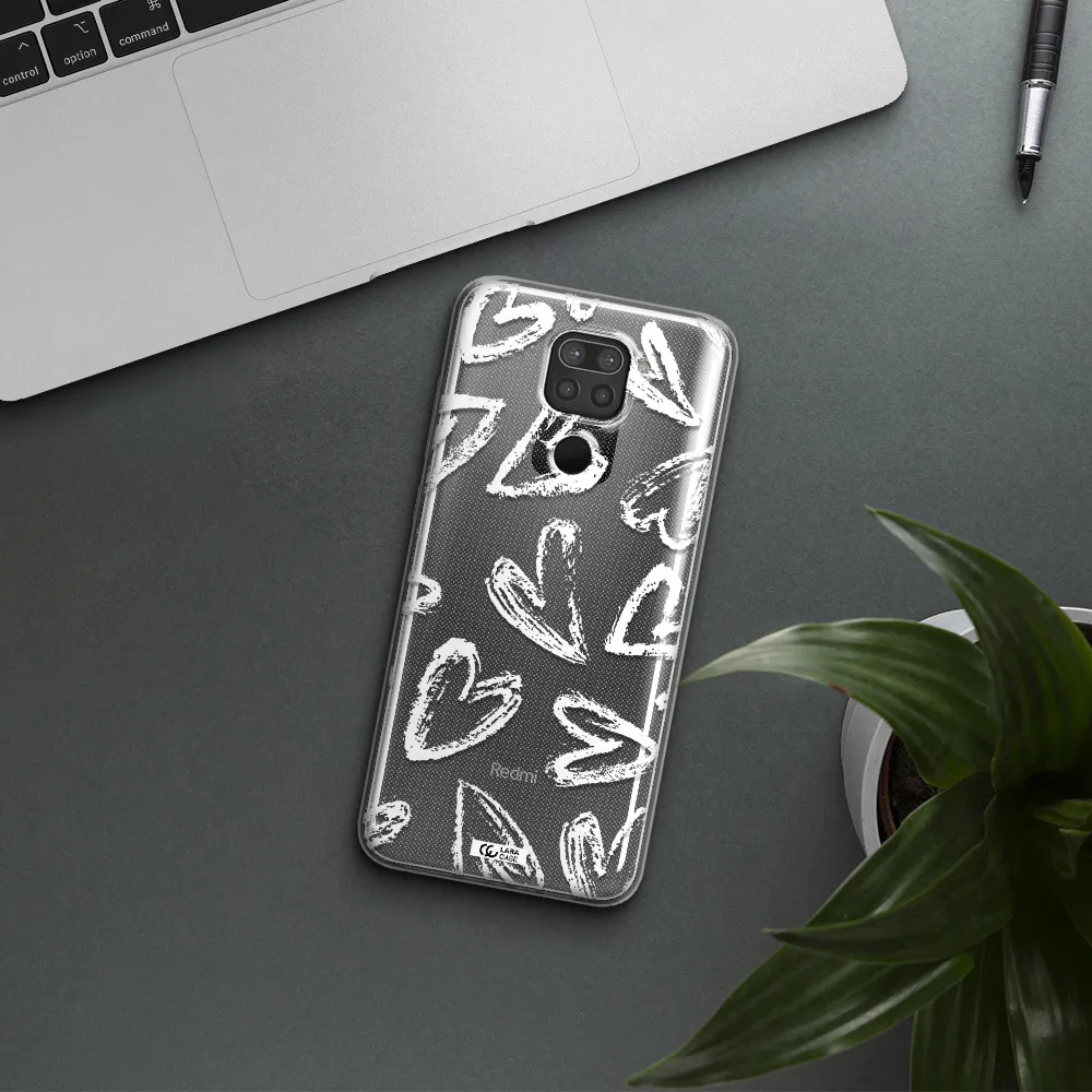 Chalk Hearts Xiaomi Redmi Note 9 Clear TPU Case