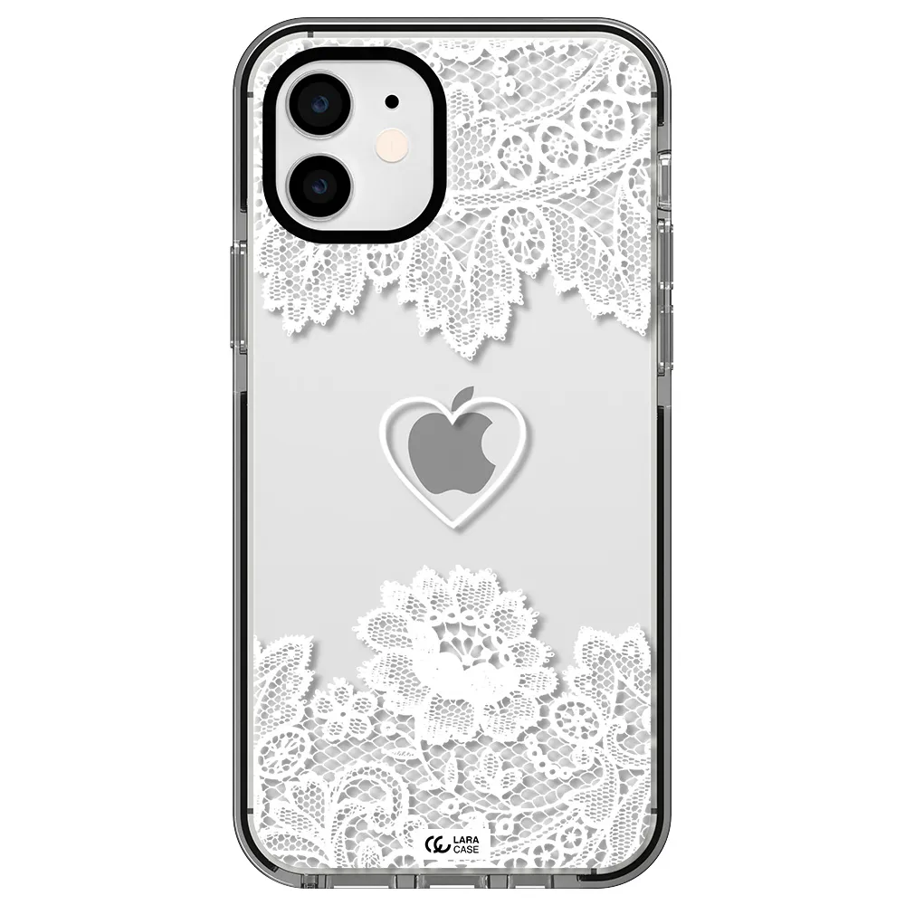 Mandala Heart Apple iPhone 11 impact black border Case
