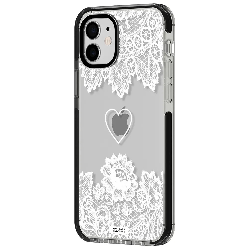Mandala Heart Apple iPhone 11 impact black border Case