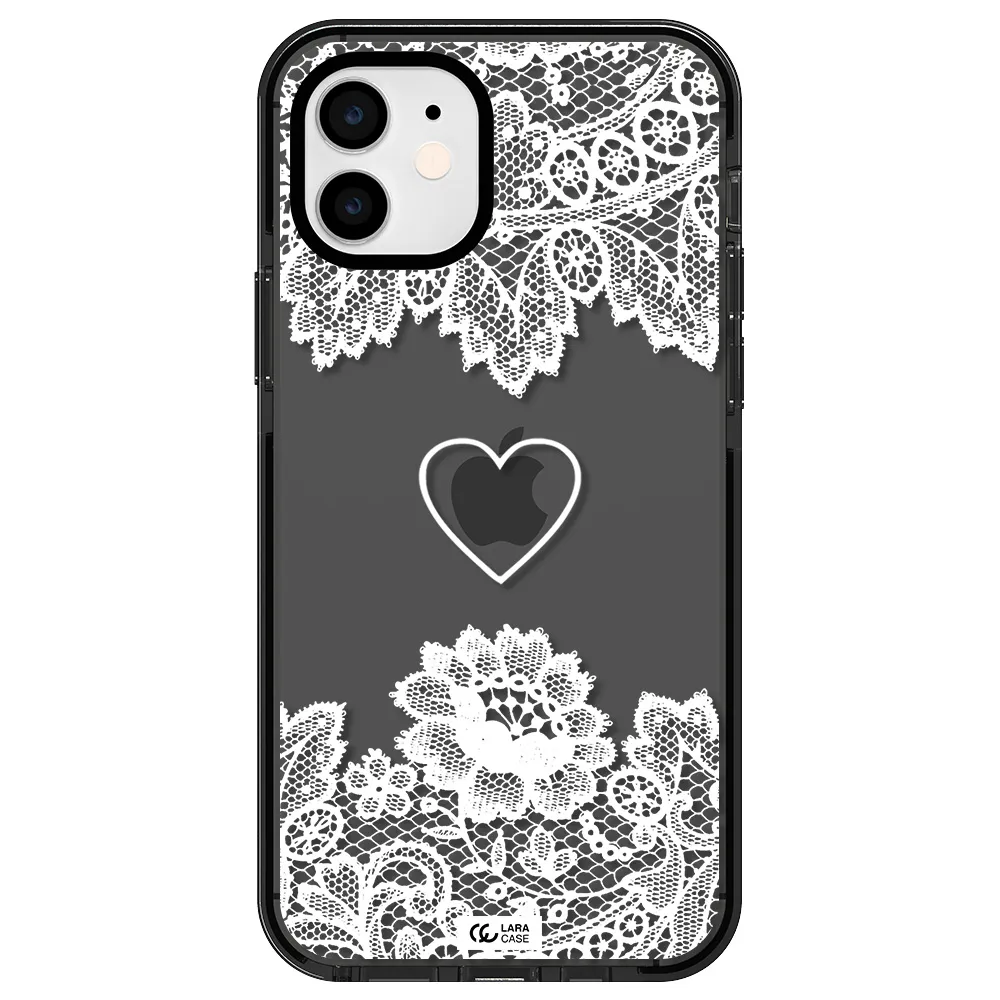 Mandala Heart Apple iPhone 11 impact Smoke Black Case