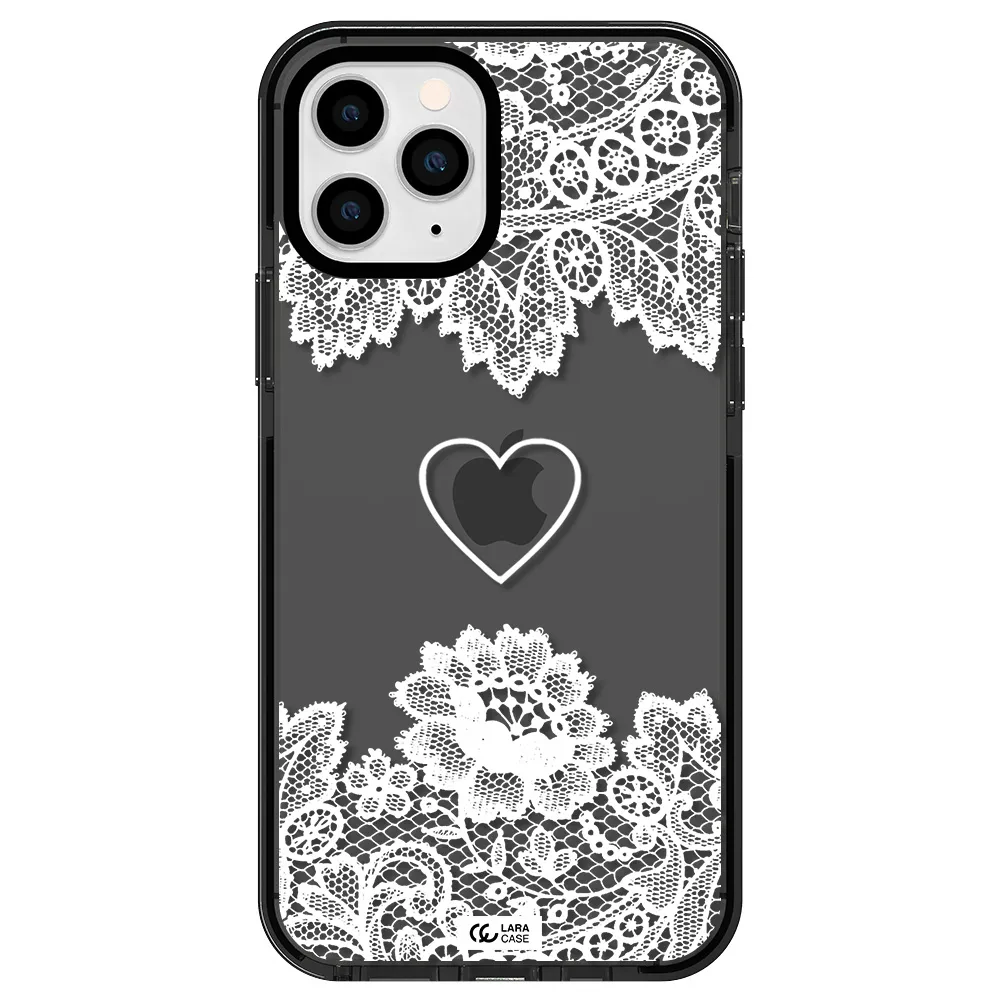 Mandala Heart Apple iPhone 11 pro impact Smoke Black Case
