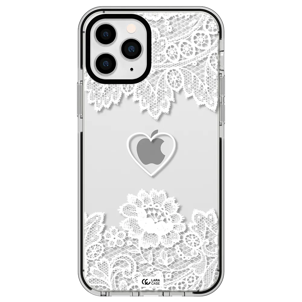 Mandala Heart Apple iPhone 11 pro max impact black border Case