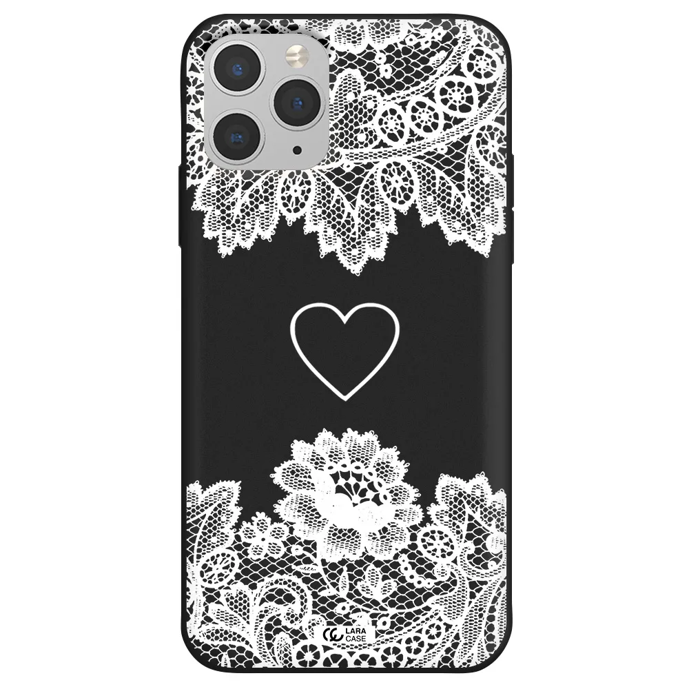Mandala Heart Apple iPhone 11 pro max Silicone black Case