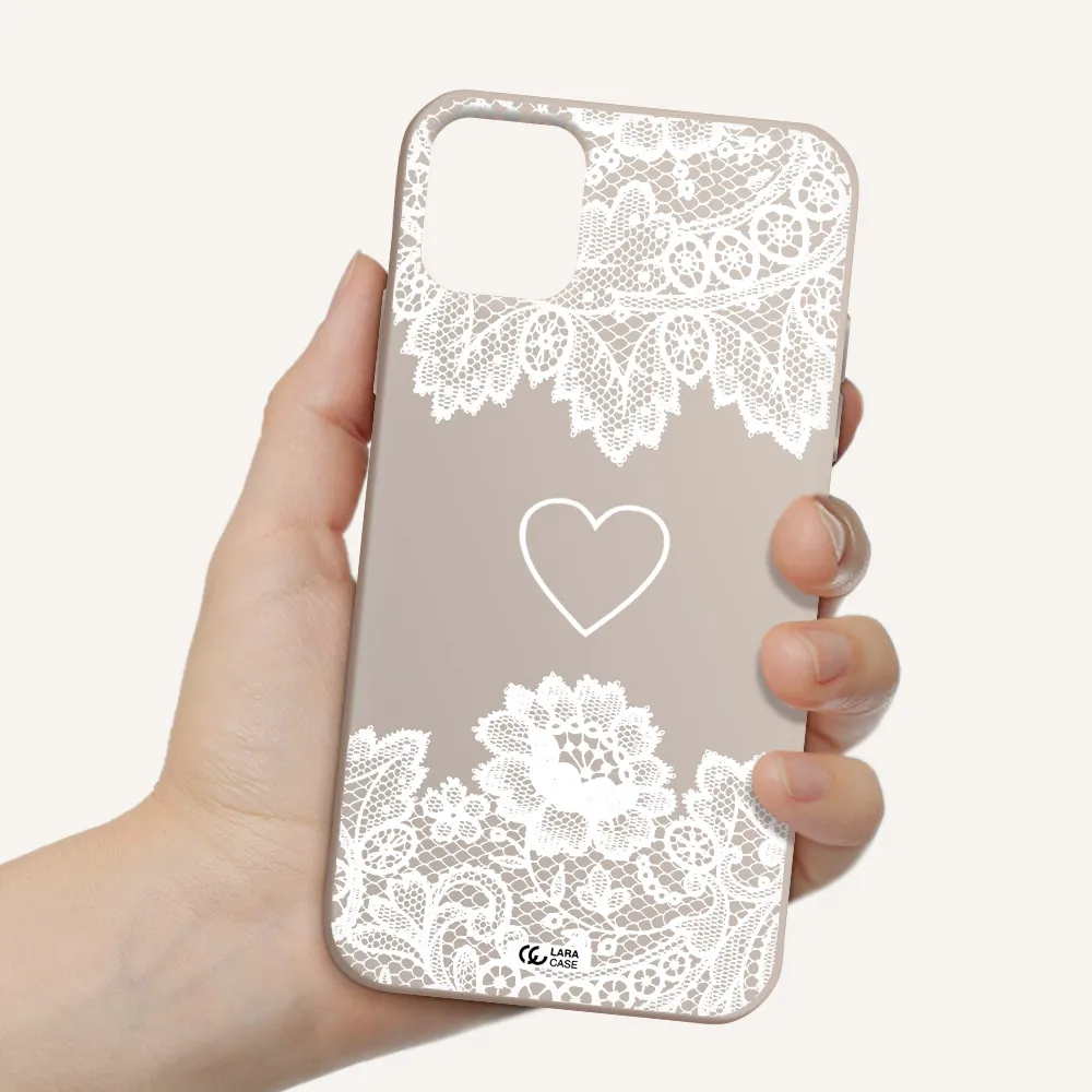 Mandala Heart Apple iPhone 11 Silicone Stone Case