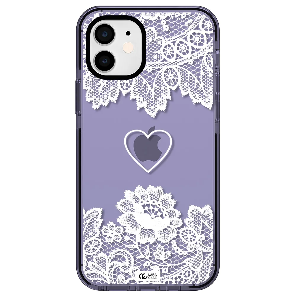 Mandala Heart Apple iPhone 12 impact Lilac Case