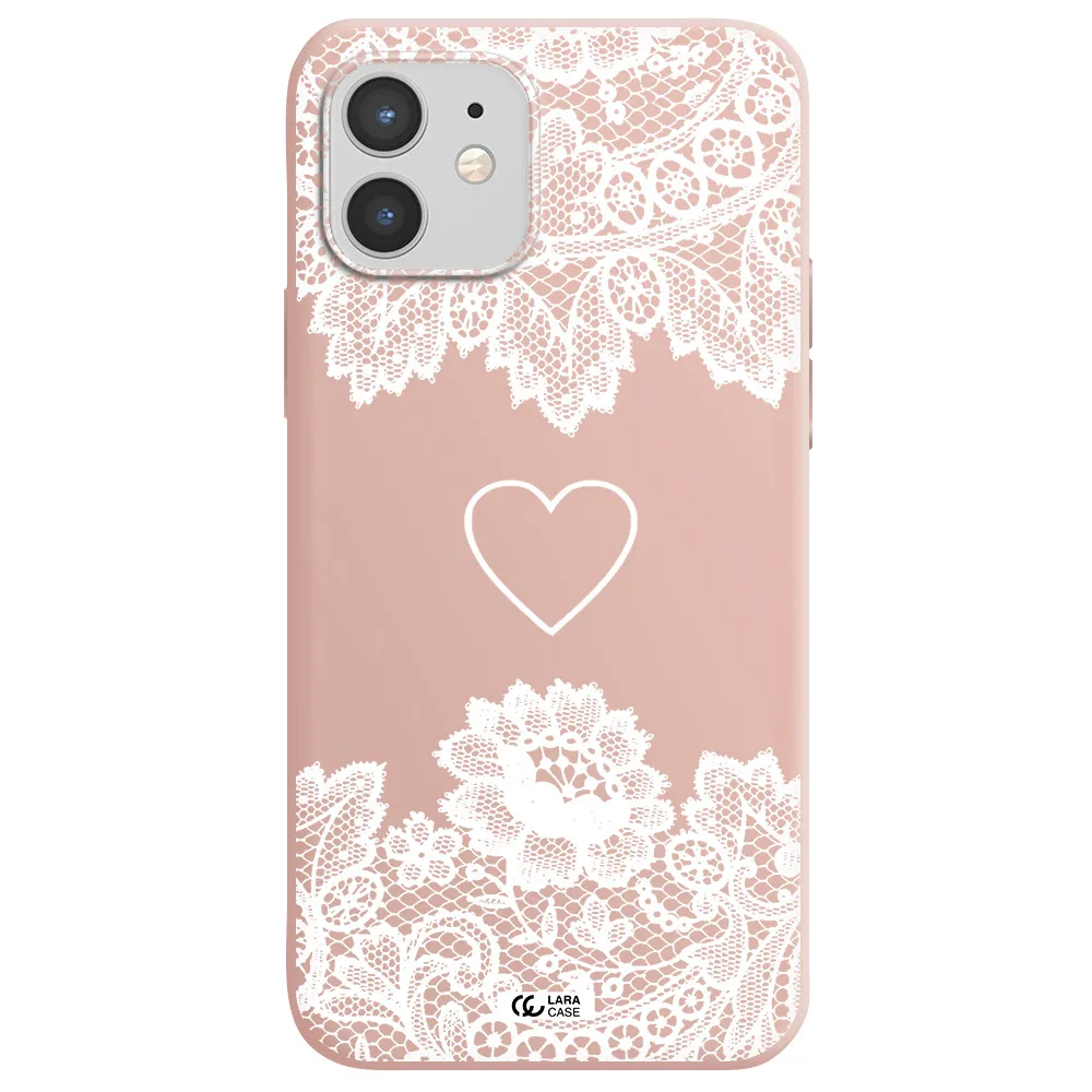 Mandala Heart Apple iPhone 12 mini Silicone pastel pink Case