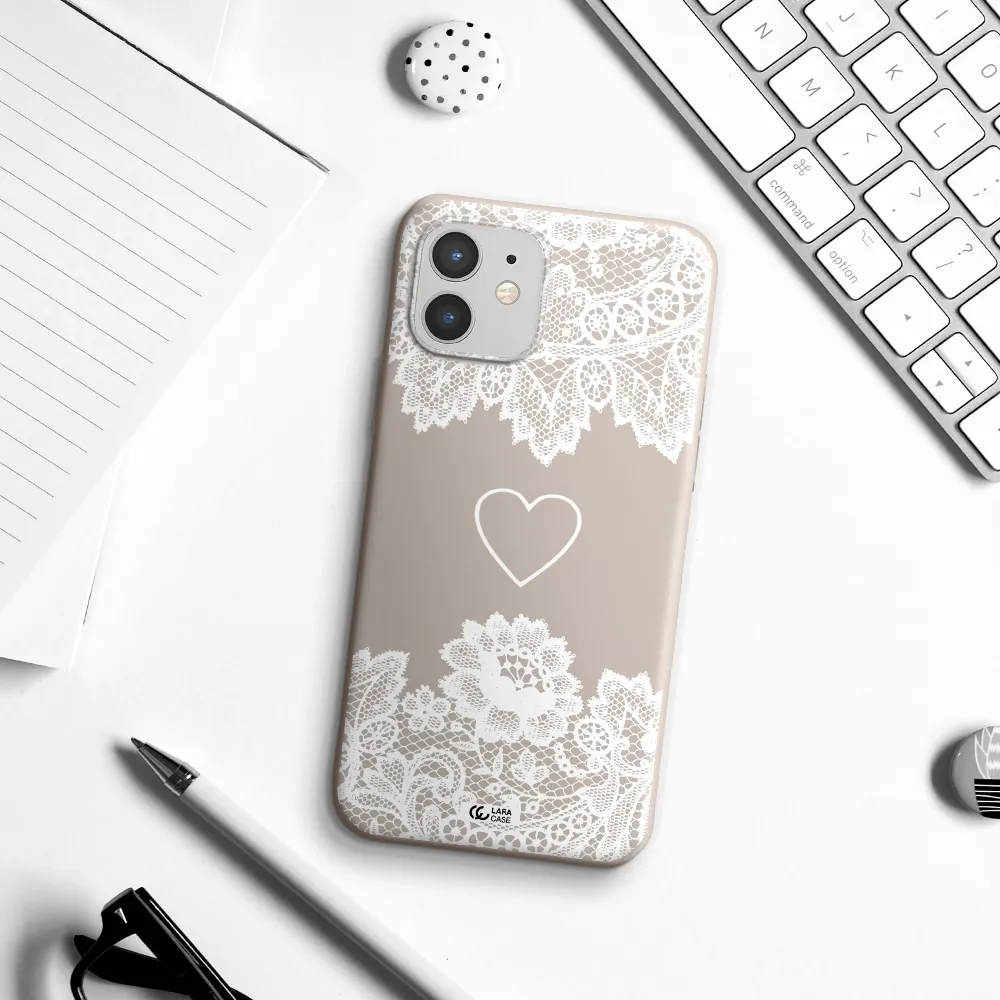 Mandala Heart Apple iPhone 12 mini Silicone Stone Case
