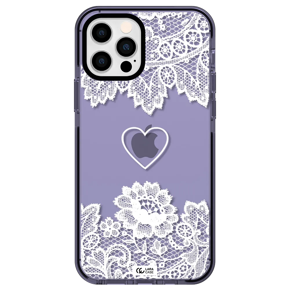 Mandala Heart Apple iPhone 12 pro impact Lilac Case