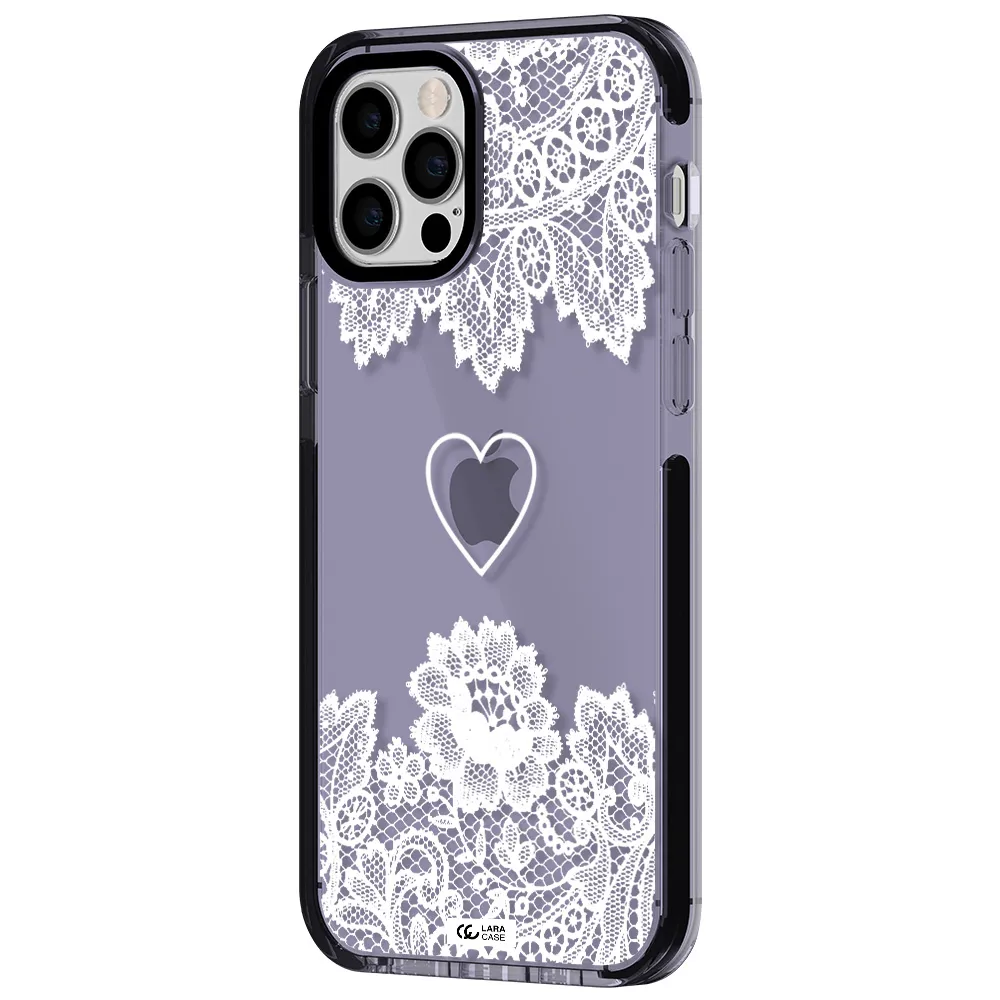 Mandala Heart Apple iPhone 12 pro impact Lilac Case