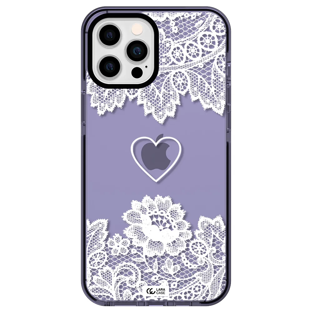 Mandala Heart Apple iPhone 12 pro max impact Lilac Case