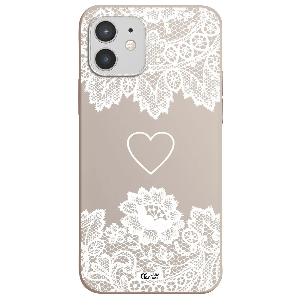 Mandala Heart Apple iPhone 12 Silicone Stone Case
