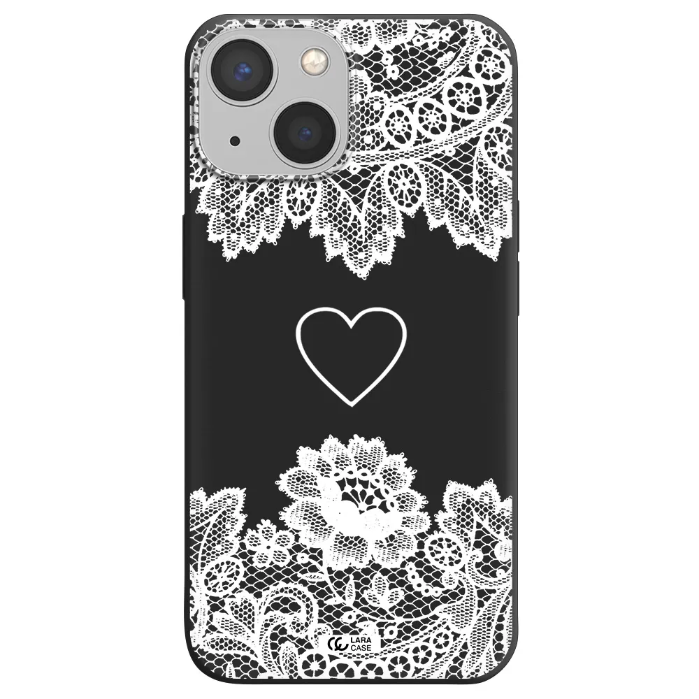 Mandala Heart Apple iPhone 13 mini Silicone black Case