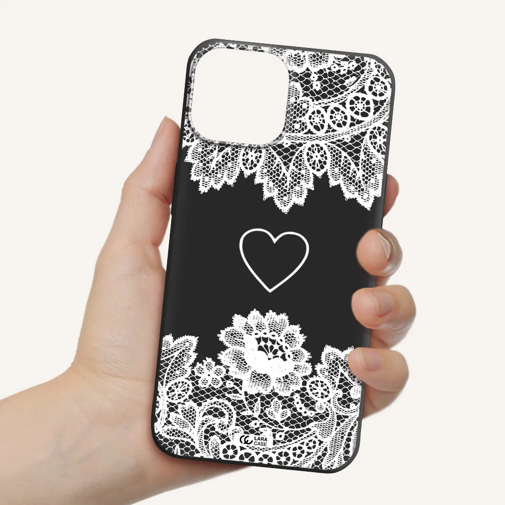 Mandala Heart Apple iPhone 13 mini Silicone black Case