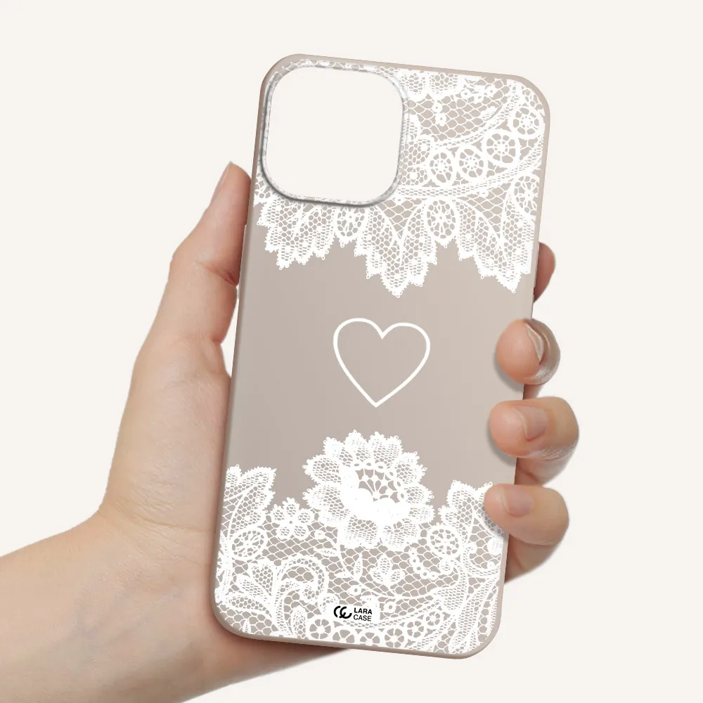 Mandala Heart Apple iPhone 13 mini Silicone Stone Case