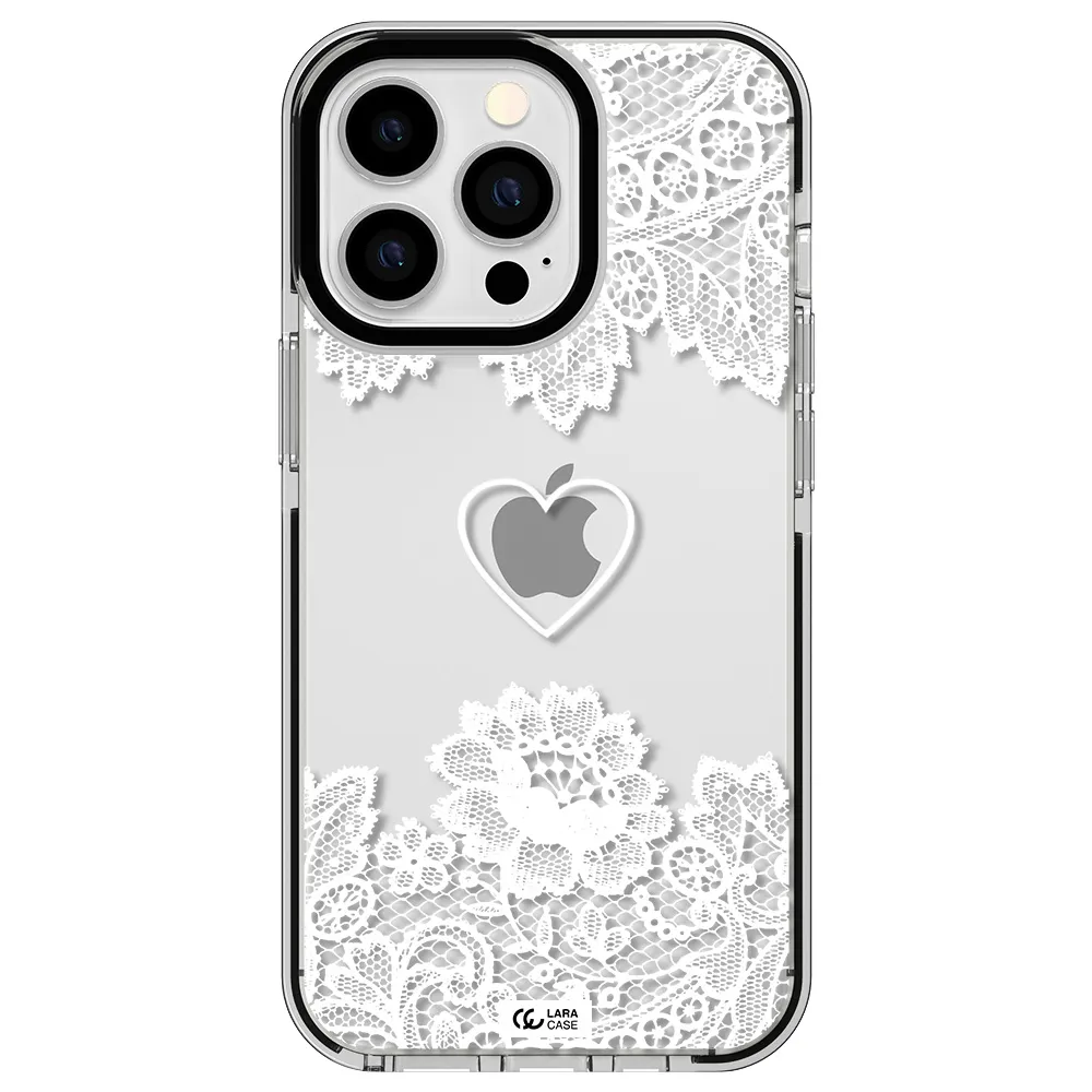 Mandala Heart Apple iPhone 13 Pro impact black border Case