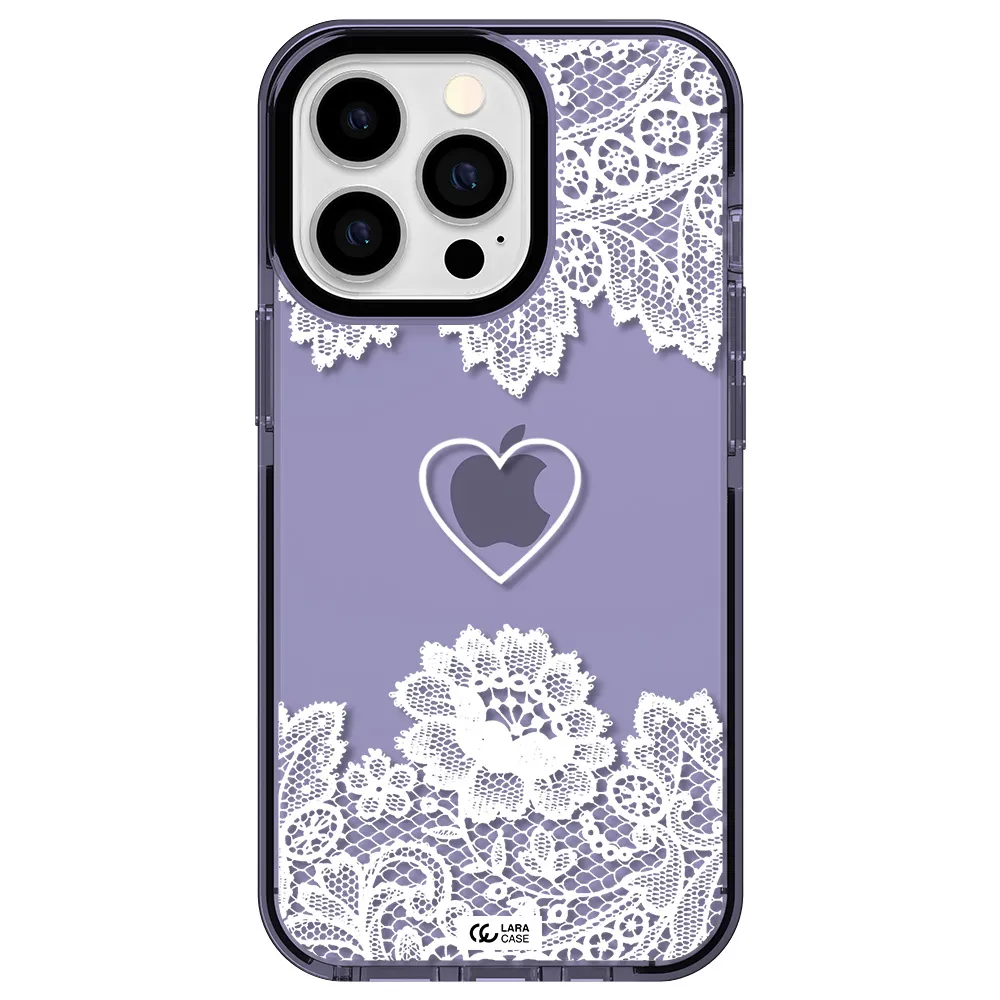 Mandala Heart Apple iPhone 13 Pro impact Lilac Case