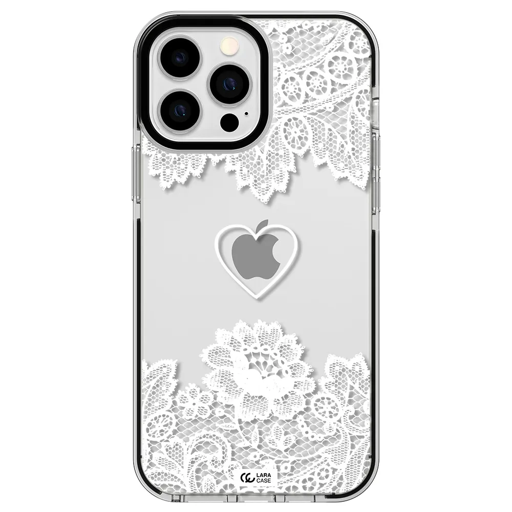 Mandala Heart Apple iPhone 13 Pro Max impact black border Case