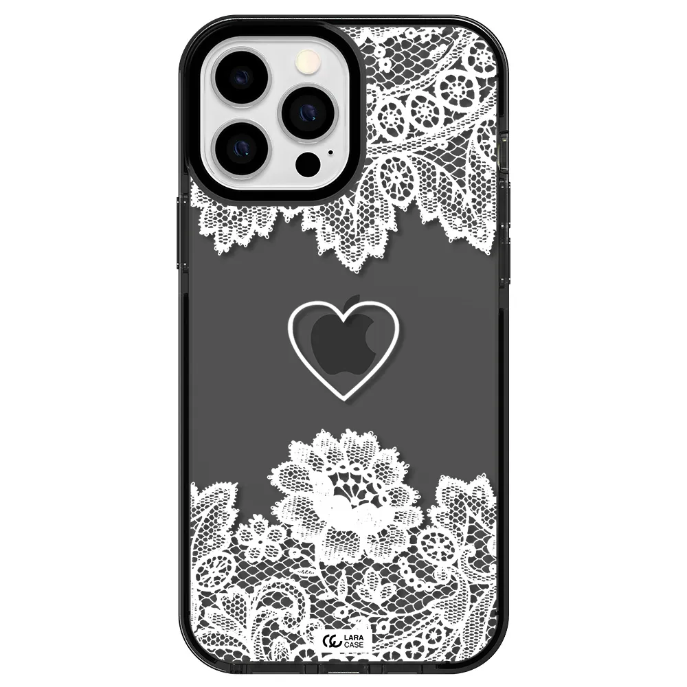 Mandala Heart Apple iPhone 13 Pro Max impact Smoke Black Case