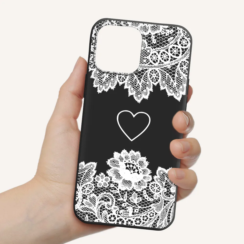 Mandala Heart Apple iPhone 13 Pro Max Silicone black Case