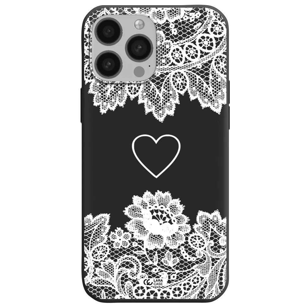 Mandala Heart Apple iPhone 13 Pro Silicone black Case