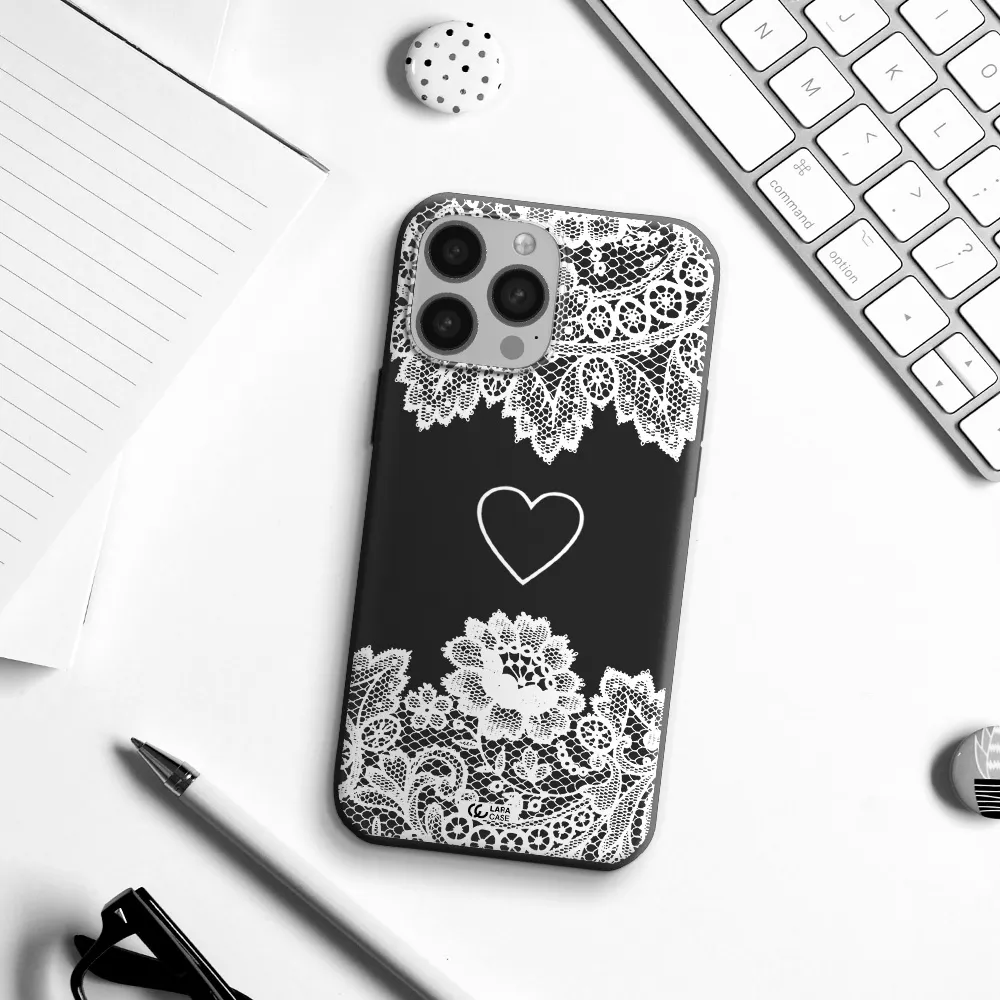 Mandala Heart Apple iPhone 13 Pro Silicone black Case