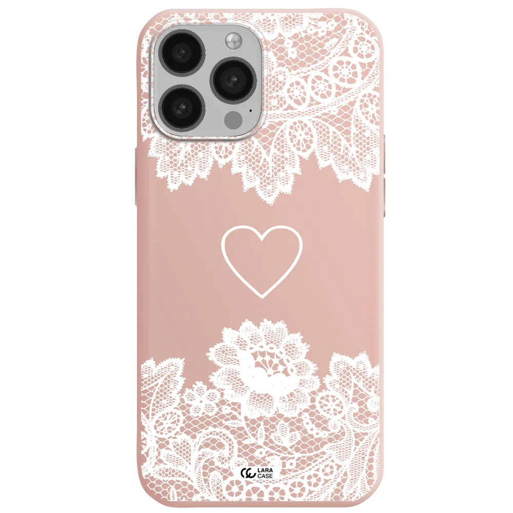 Mandala Heart Apple iPhone 13 Pro Silicone pastel pink Case