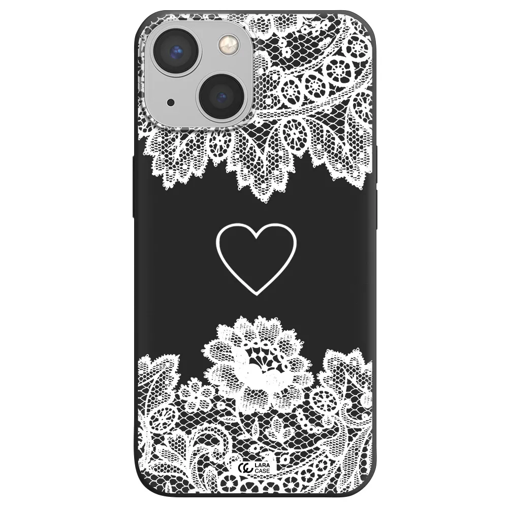 Mandala Heart Apple iPhone 13 Silicone black Case