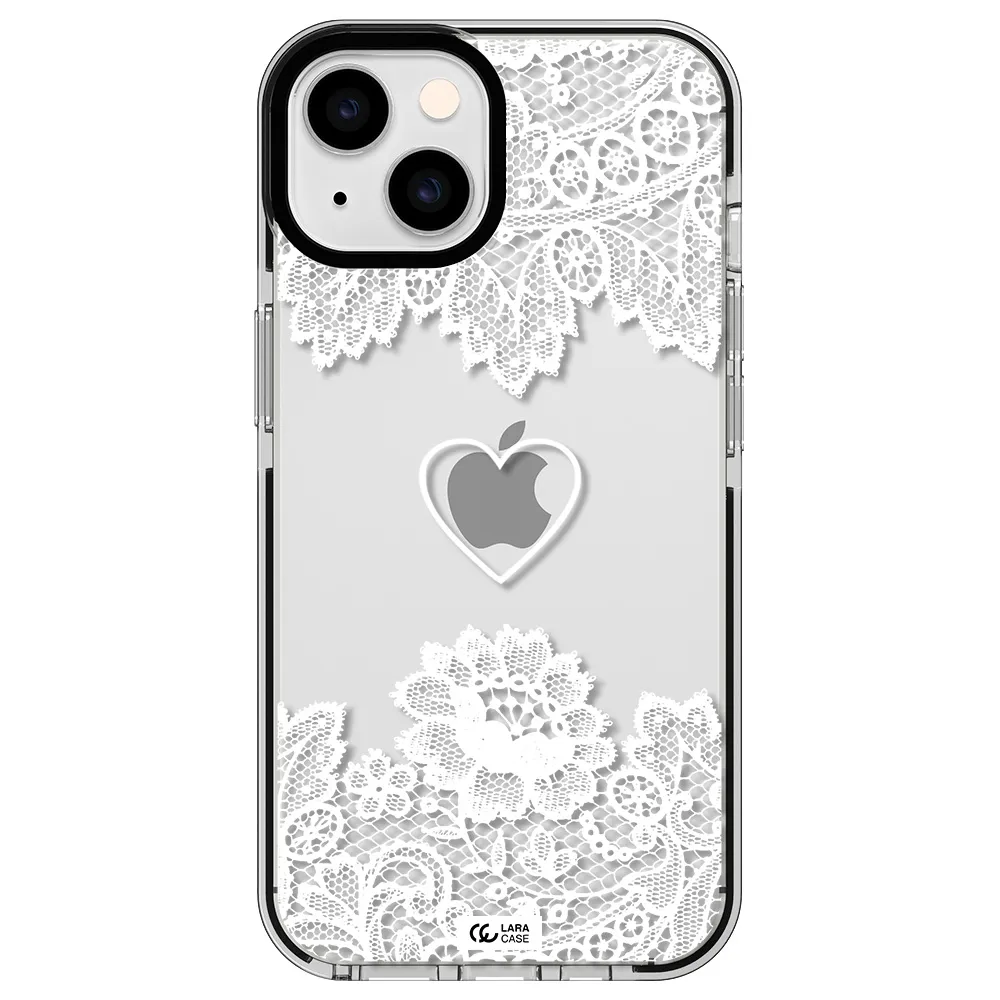 Mandala Heart Apple iPhone 14 impact black border Case