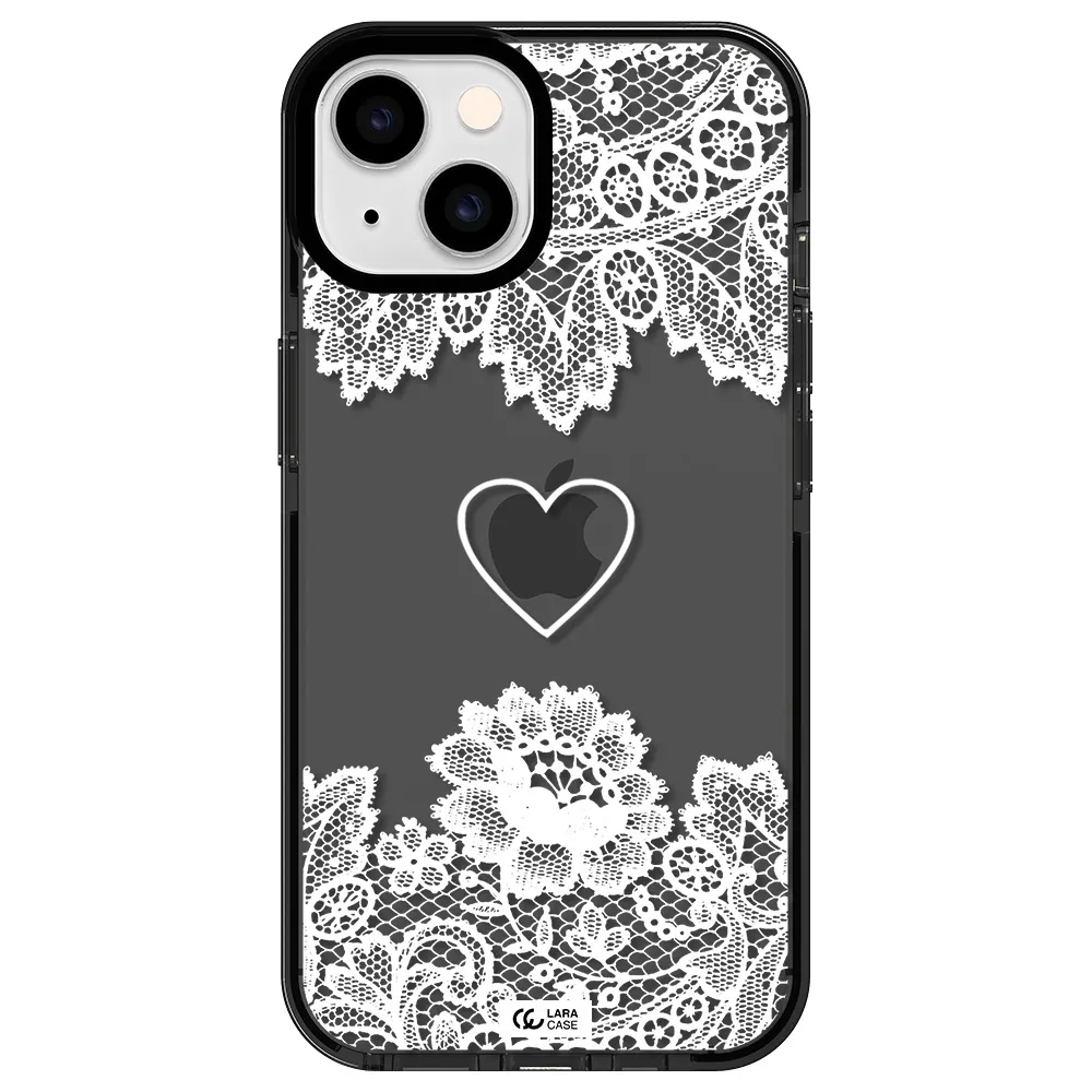 Mandala Heart Apple iPhone 14 impact Smoke Black Case