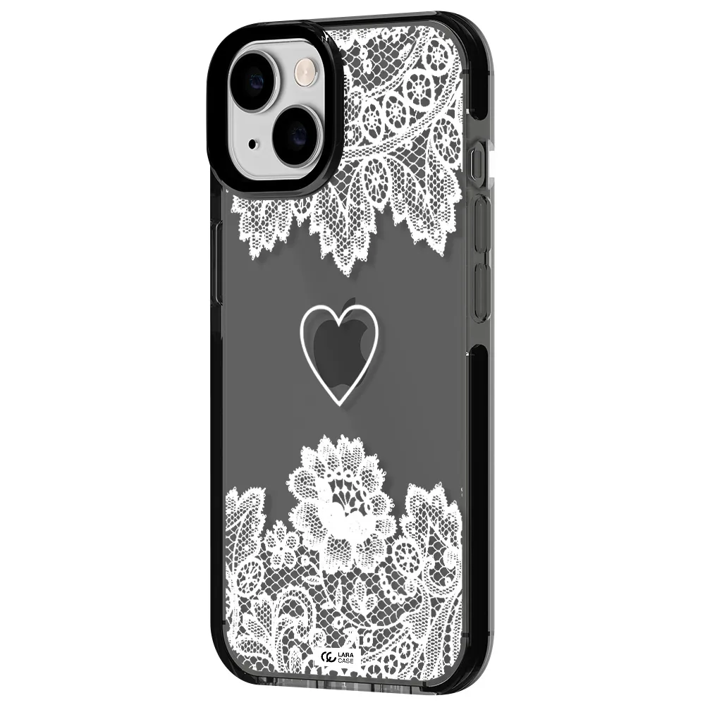 Mandala Heart Apple iPhone 14 impact Smoke Black Case
