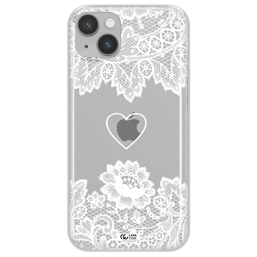 Mandala Heart Apple iPhone 14 plus Clear TPU Case