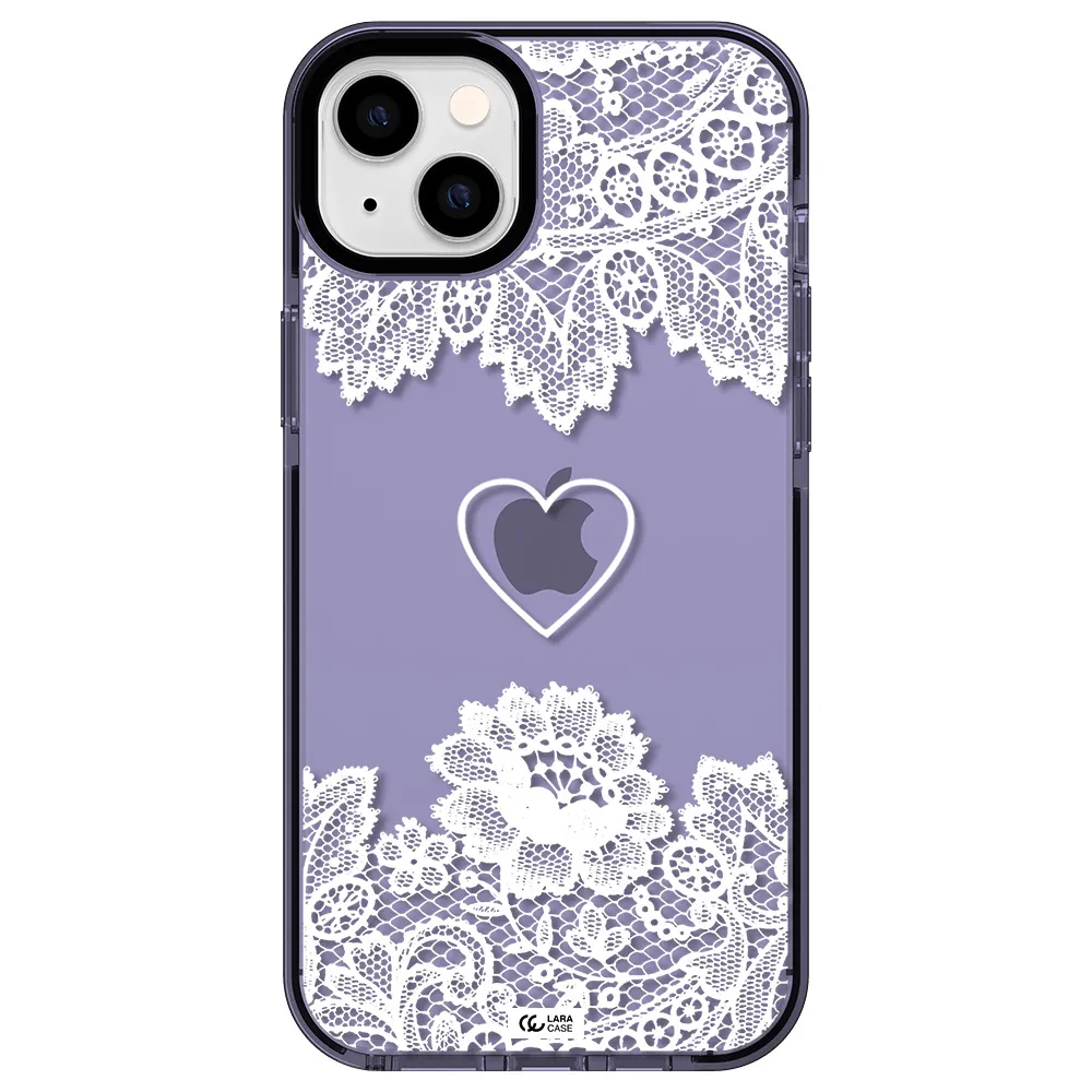 Mandala Heart Apple iPhone 14 plus impact Lilac Case